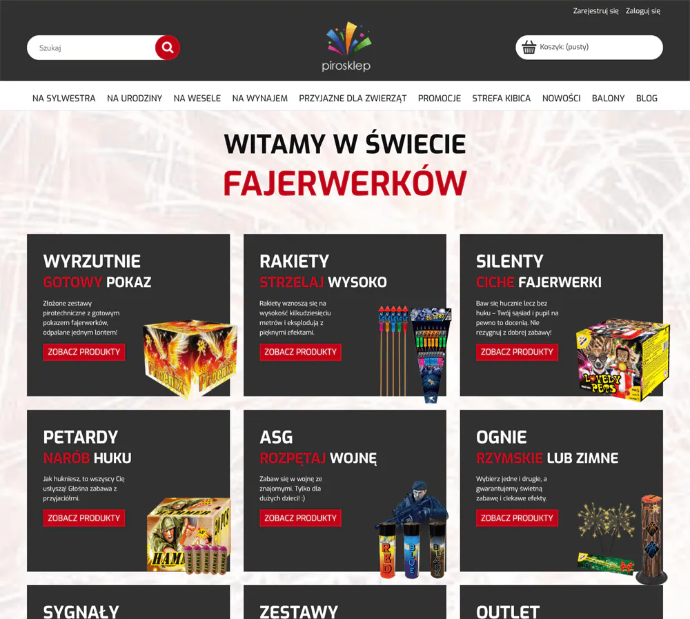 Sklep internetowy z pirotechniką