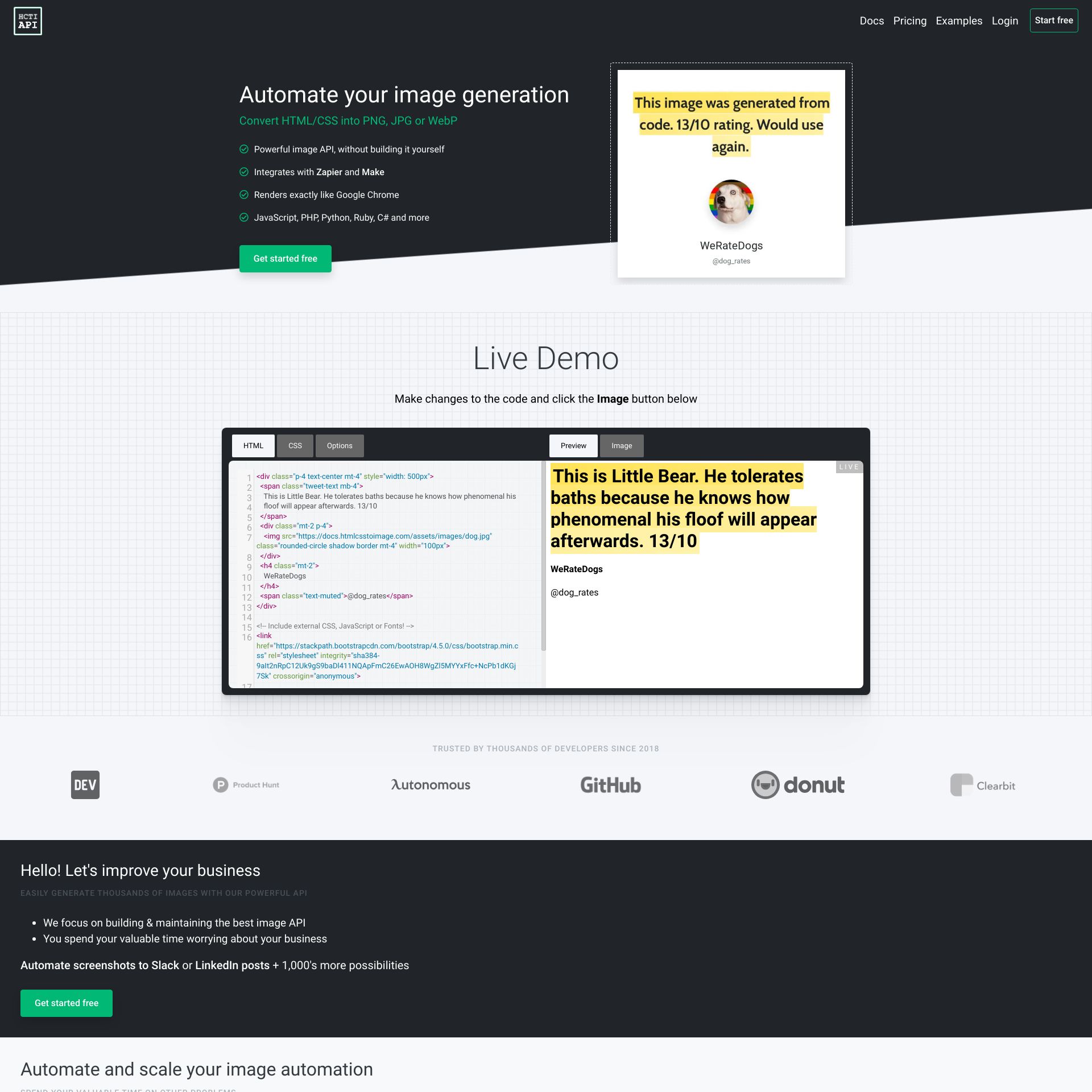 HTML CSS to Image