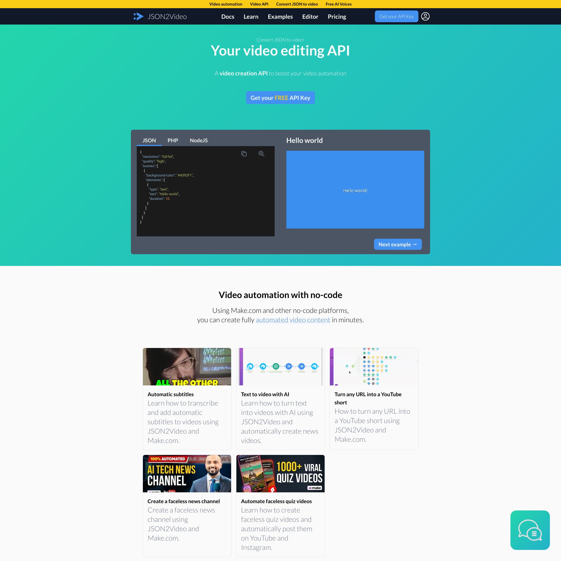 Json2video