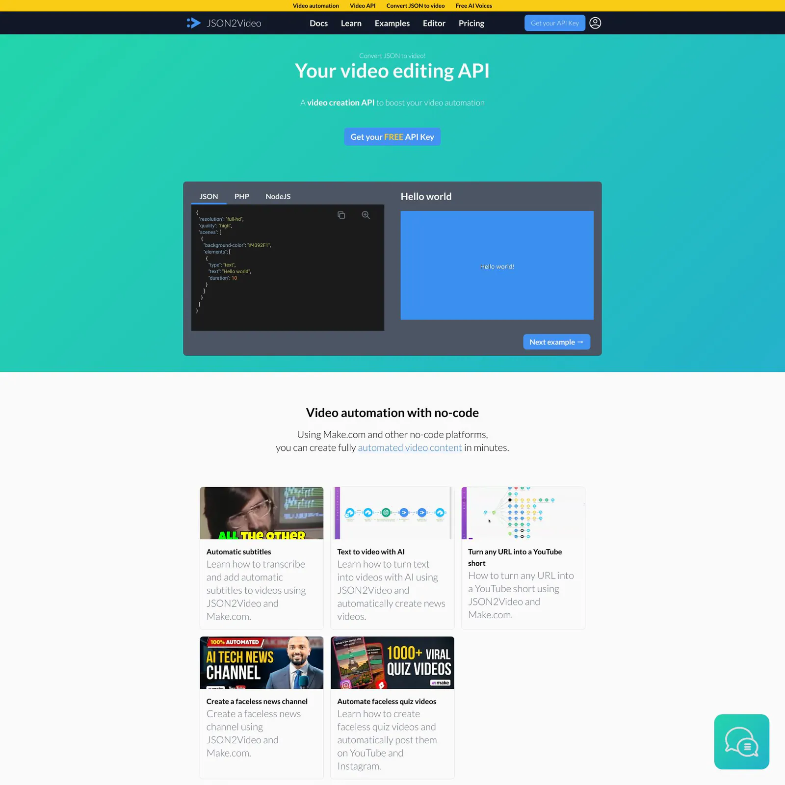 Json2video