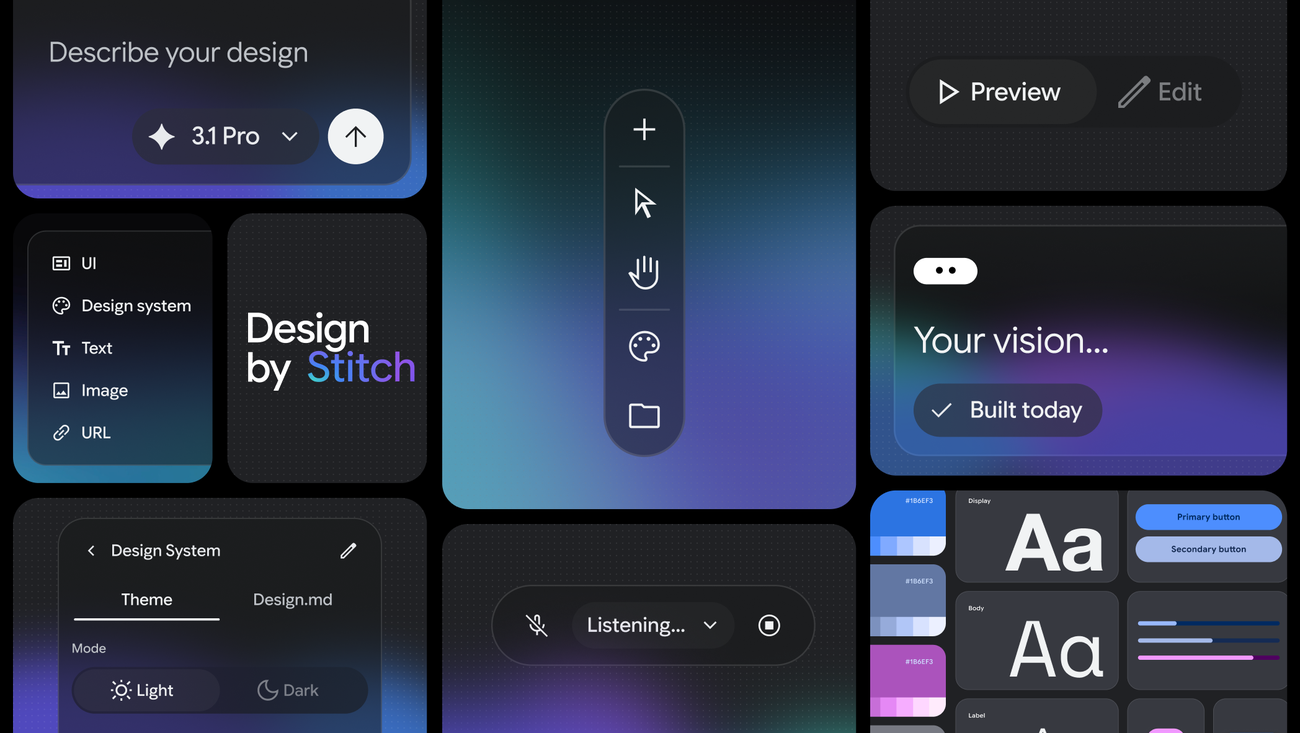 Google Stitch: AI generuje projekt UI i kod frontendu jednocześnie
