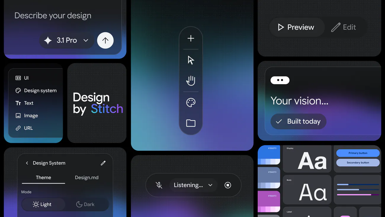 Google Stitch: AI generuje projekt UI i kod frontendu jednocześnie