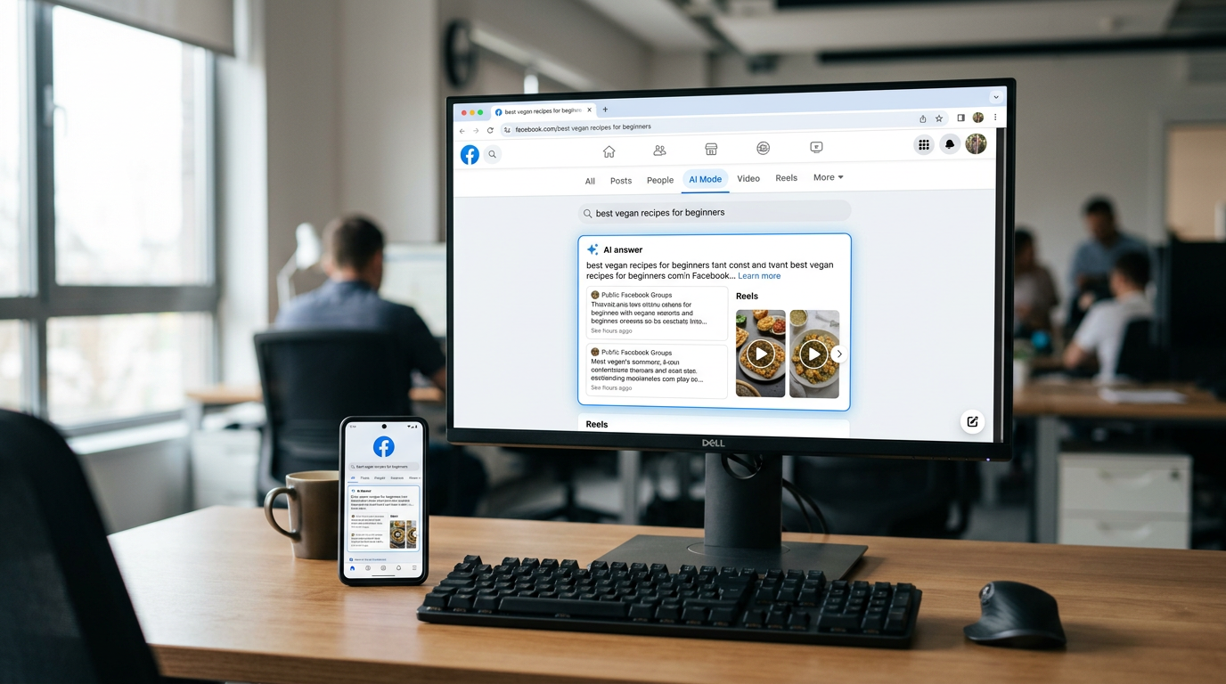 Meta wprowadza AI Mode w wyszukiwarce Facebooka — odpowiedzi z Grup i Reelsów zamiast linków
